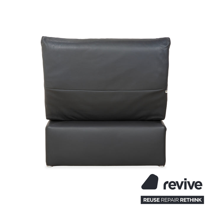 Fauteuil suspendu en cuir Koinor Raoul, gris anthracite, fonction électrique