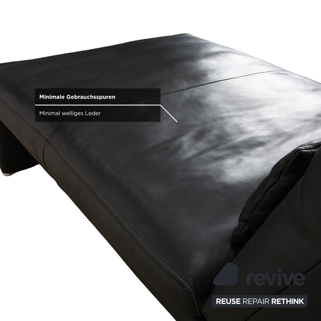 Fauteuil suspendu en cuir Koinor Raoul, gris anthracite, fonction électrique