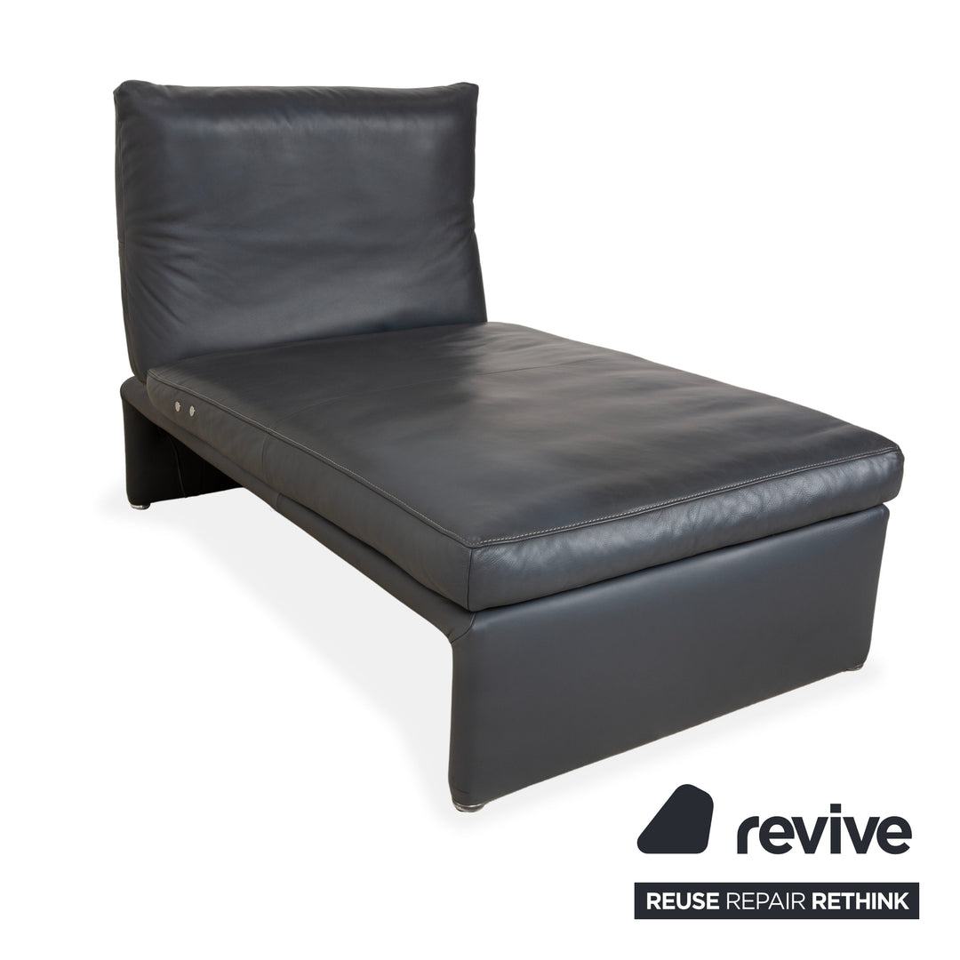 Fauteuil suspendu en cuir Koinor Raoul, gris anthracite, fonction électrique