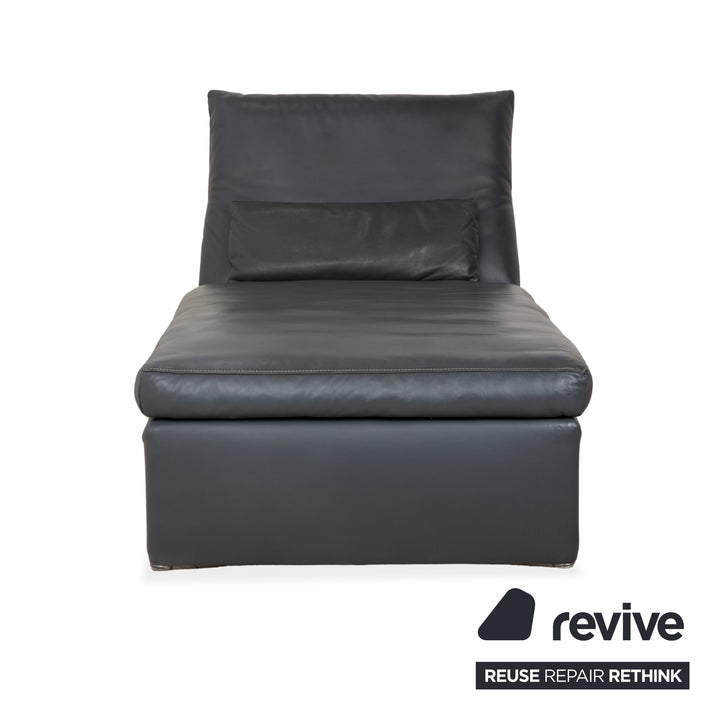 Fauteuil suspendu en cuir Koinor Raoul, gris anthracite, fonction électrique