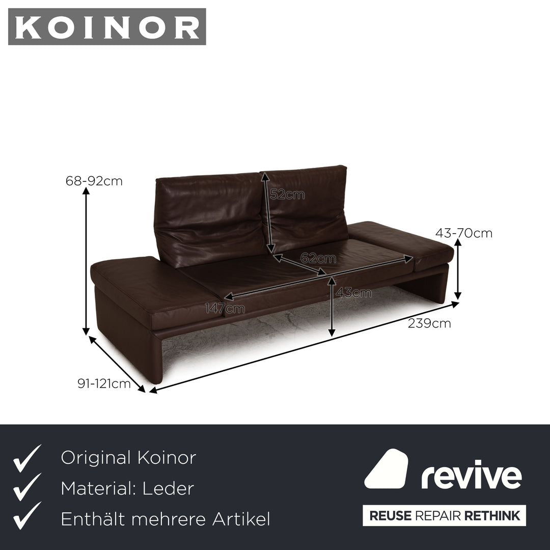 Koinor Raoul Leder Sofa Garnitur Braun Dreisitzer Zweisitzer  Couch