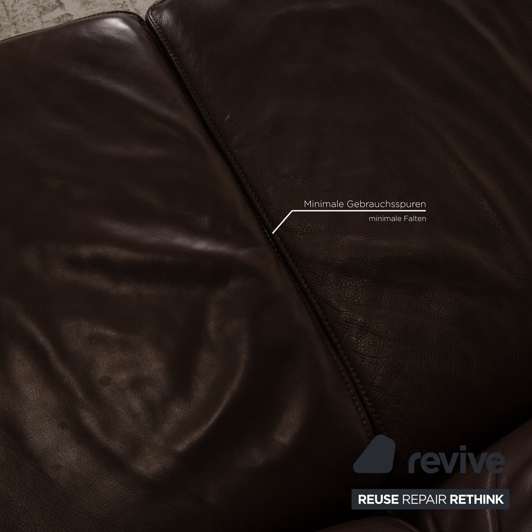 Koinor Raoul Leder Sofa Garnitur Braun Dreisitzer Zweisitzer  Couch