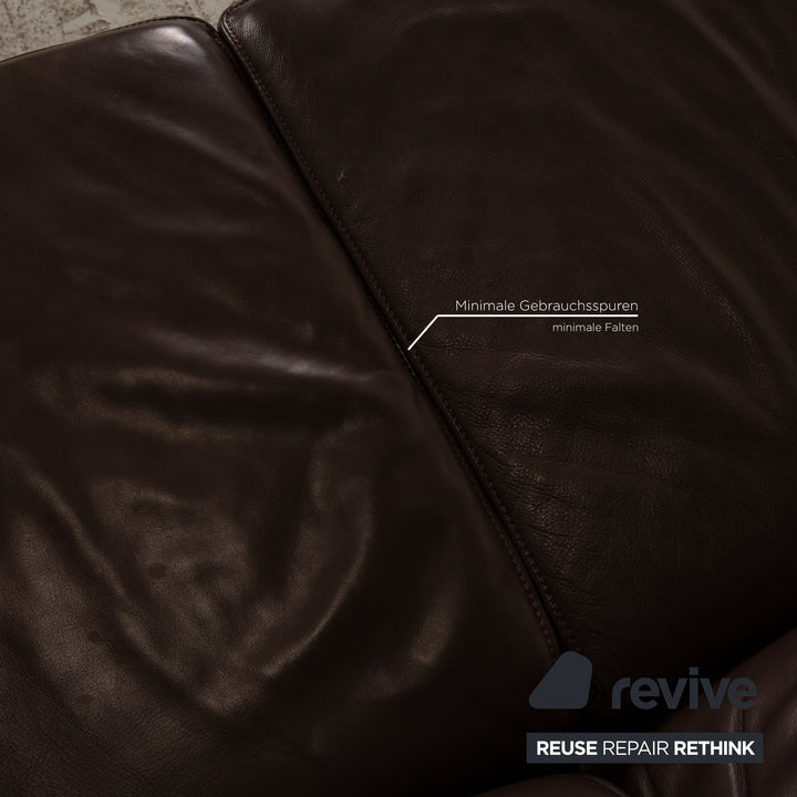 Koinor Raoul Leder Sofa Garnitur Braun Dreisitzer Zweisitzer  Couch