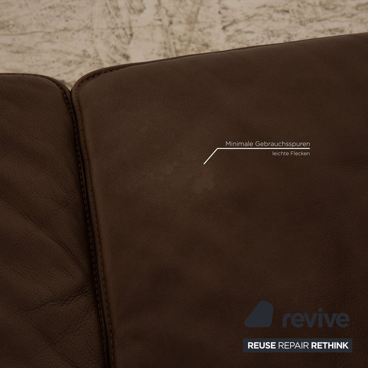 Koinor Raoul Leder Sofa Garnitur Braun Dreisitzer Zweisitzer  Couch