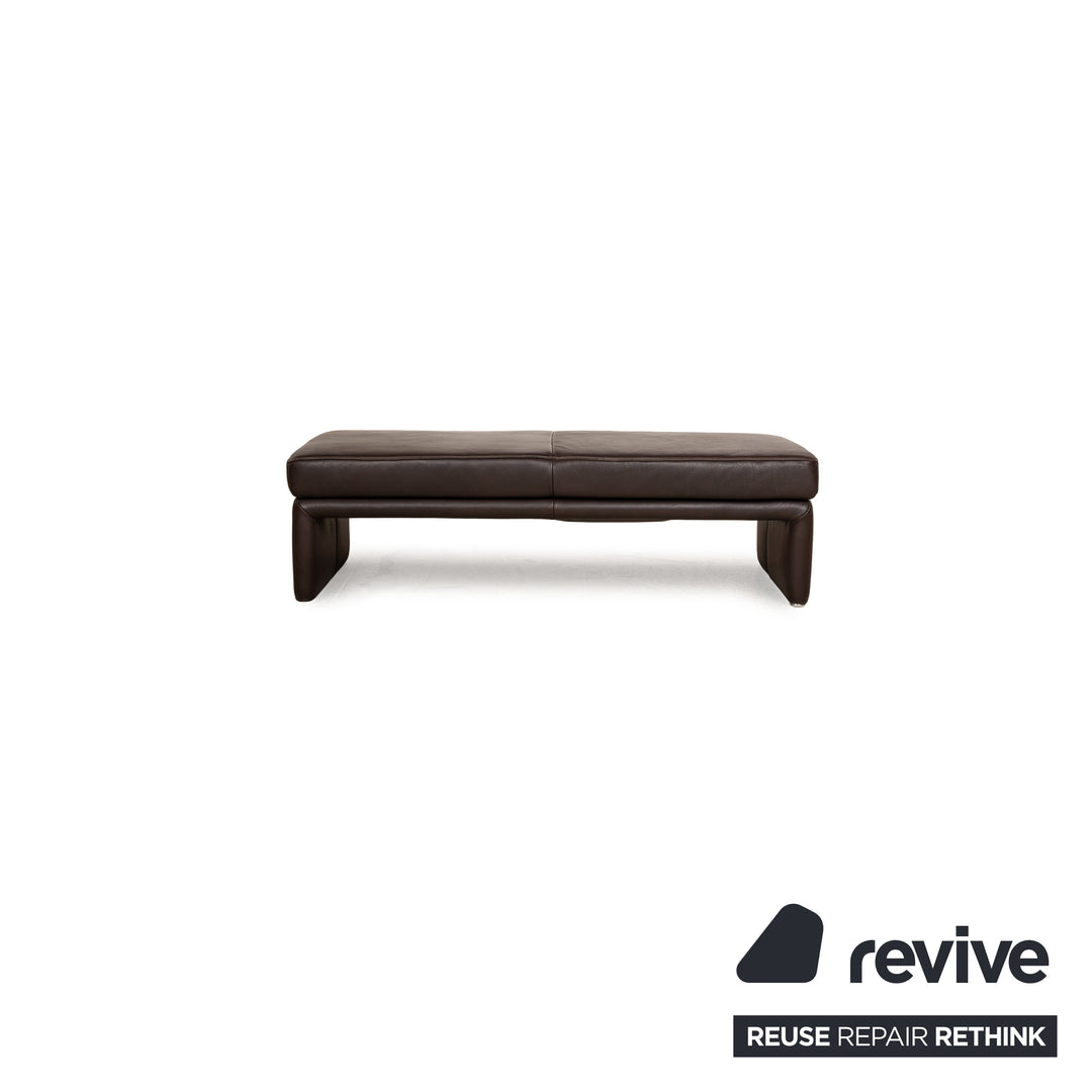 Koinor Raoul Leder Sofa Garnitur Braun manuelle Funktion Recamiere Links Ecksofa Hocker Couch