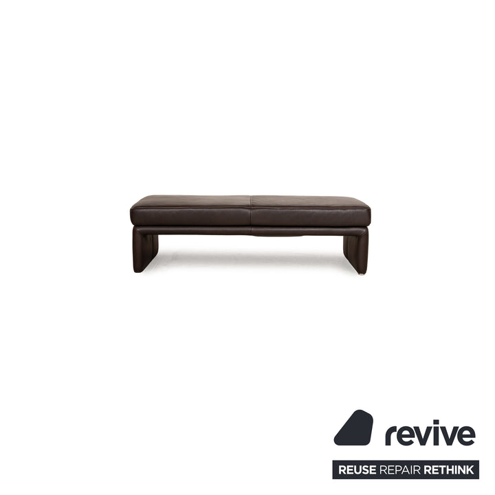 Koinor Raoul Leder Sofa Garnitur Braun manuelle Funktion Recamiere Links Ecksofa Hocker Couch