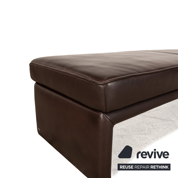 Koinor Raoul Leder Sofa Garnitur Braun manuelle Funktion Recamiere Links Ecksofa Hocker Couch