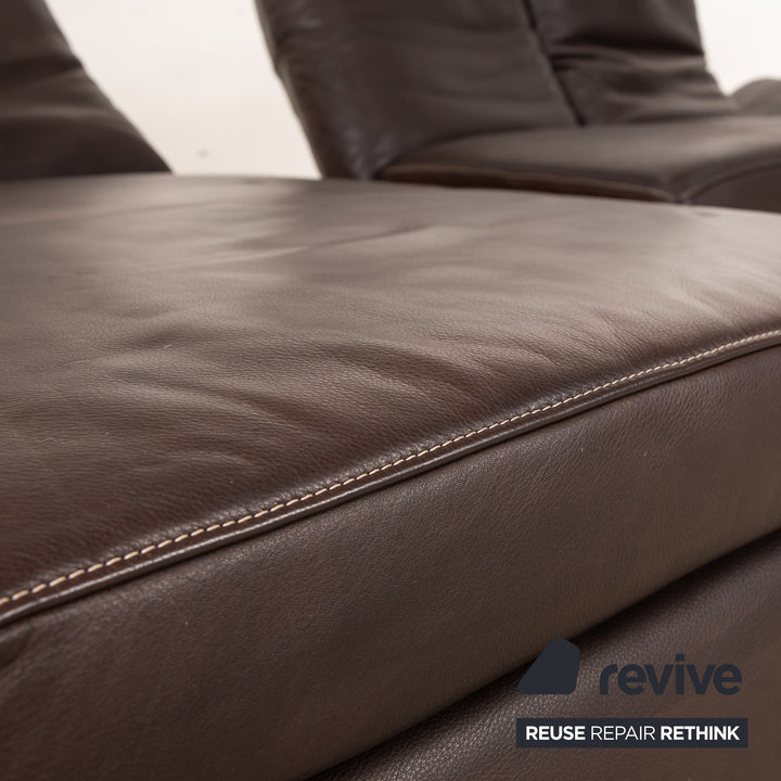 Koinor Raoul Leather Sofa Set Brown Manual Function Recamiere Left Corner Sofa Stool Couch