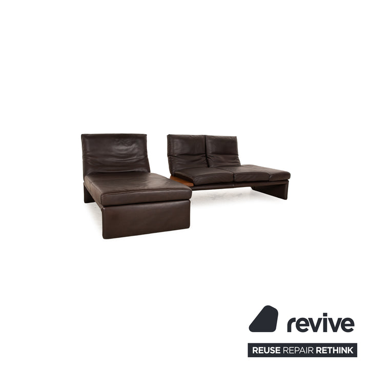 Koinor Raoul Leather Sofa Set Brown Manual Function Recamiere Left Corner Sofa Stool Couch