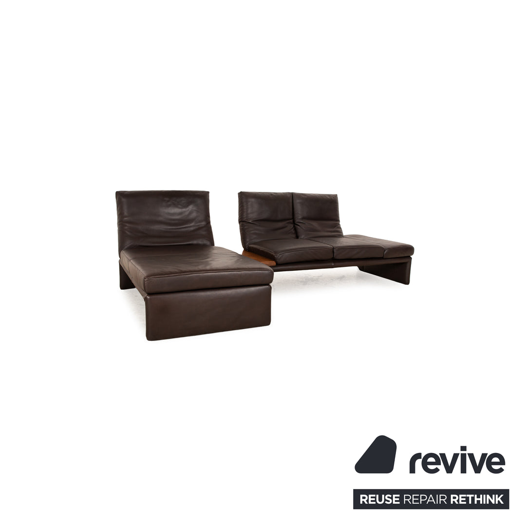 Koinor Raoul Leather Sofa Set Brown Manual Function Recamiere Left Corner Sofa Stool Couch