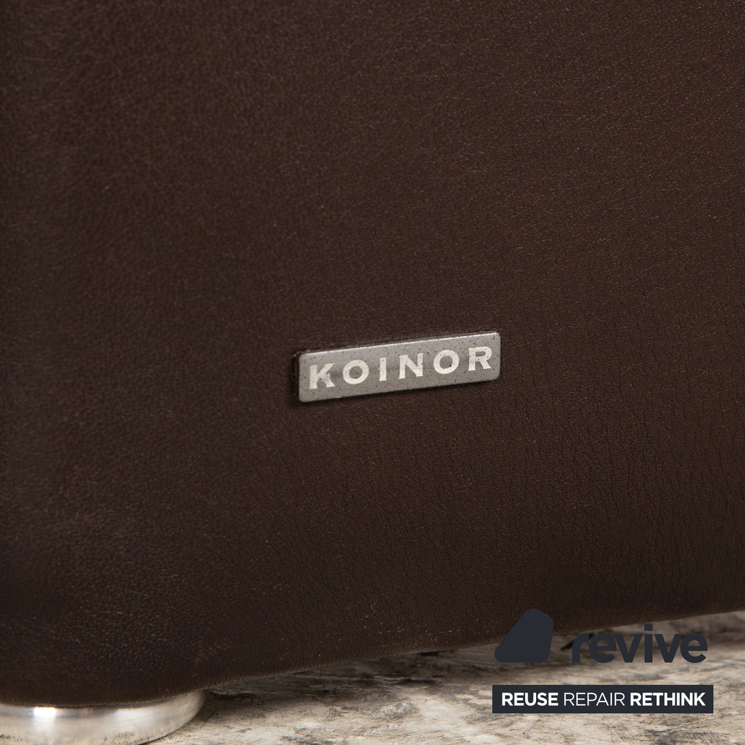 Koinor Raoul Leder Sofa Garnitur Braun manuelle Funktion Recamiere Links Ecksofa Hocker Couch