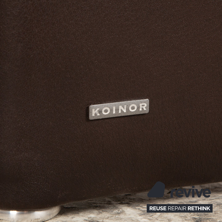 Koinor Raoul Leder Sofa Garnitur Braun manuelle Funktion Recamiere Links Ecksofa Hocker Couch