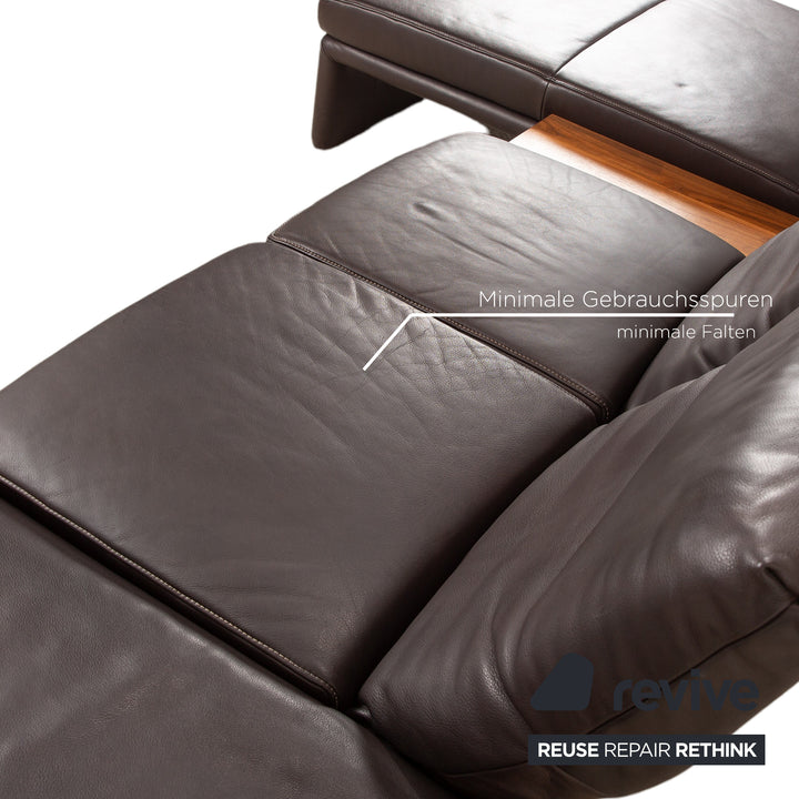 Koinor Raoul Leather Sofa Set Brown Manual Function Recamiere Left Corner Sofa Stool Couch