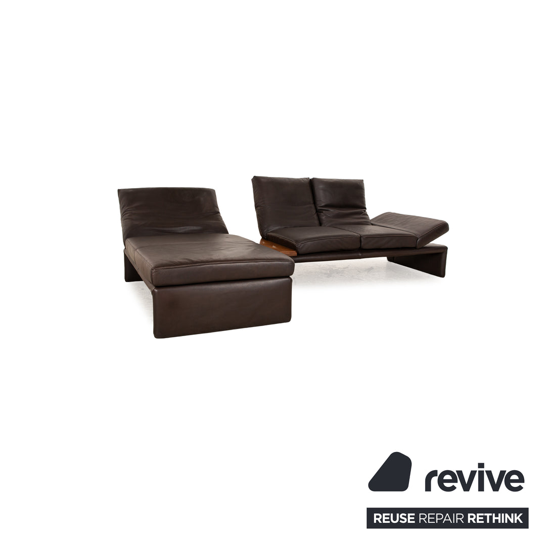 Koinor Raoul Leather Sofa Set Brown Manual Function Recamiere Left Corner Sofa Stool Couch