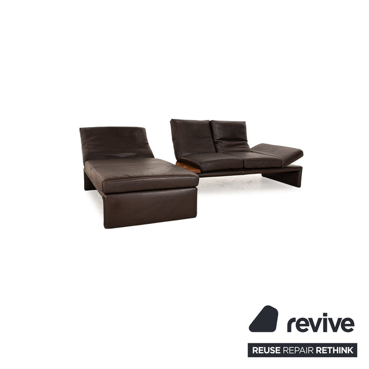 Koinor Raoul Leather Sofa Set Brown Manual Function Recamiere Left Corner Sofa Stool Couch