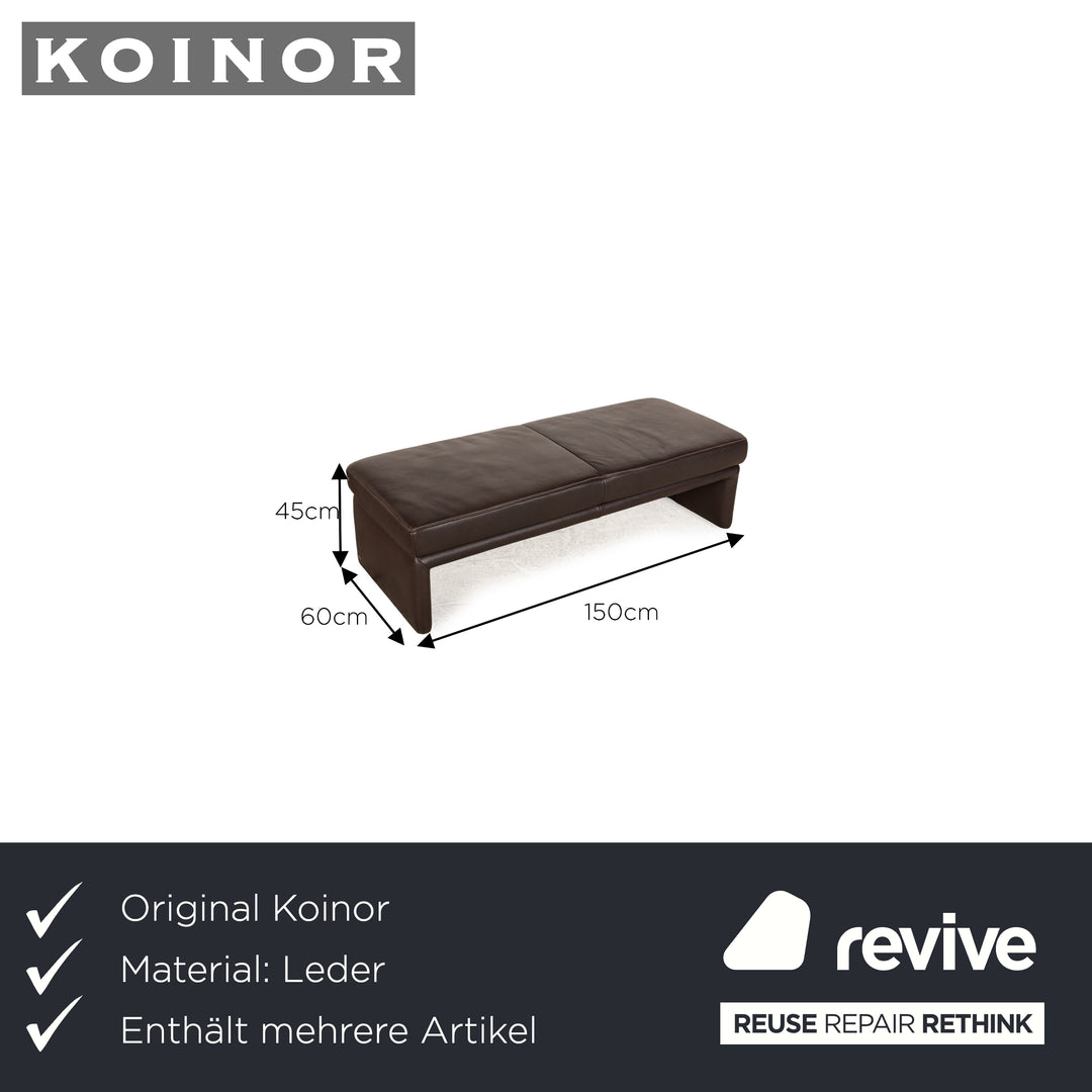 Koinor Raoul Leder Sofa Garnitur Braun manuelle Funktion Recamiere Links Ecksofa Hocker Couch