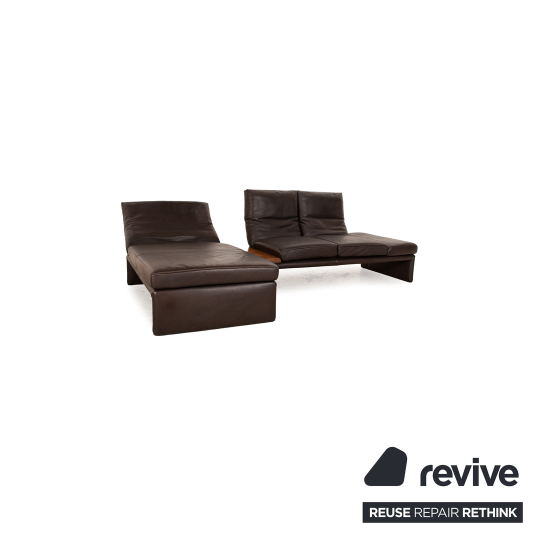 Koinor Raoul Leather Sofa Set Brown Manual Function Recamiere Left Corner Sofa Stool Couch