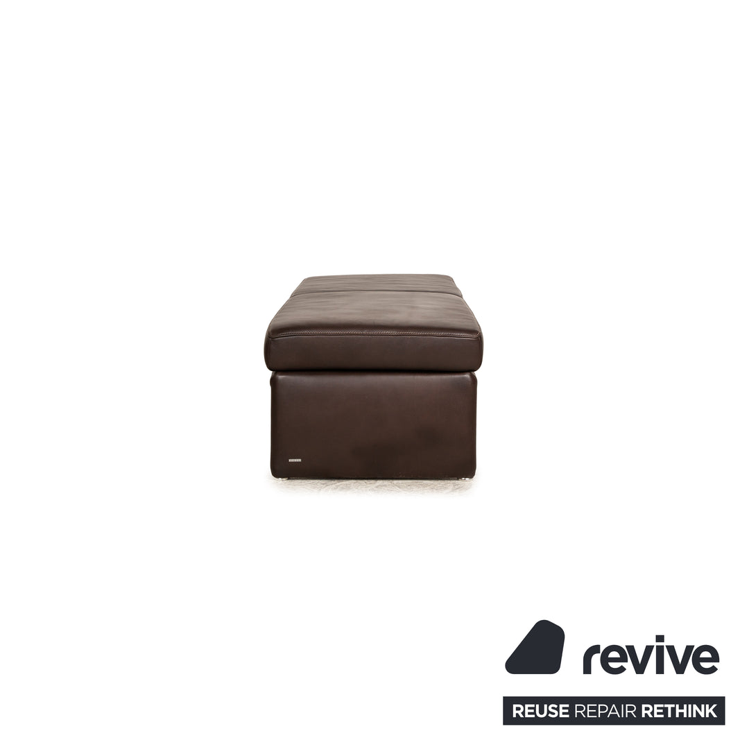 Koinor Raoul Leder Sofa Garnitur Braun manuelle Funktion Recamiere Links Ecksofa Hocker Couch