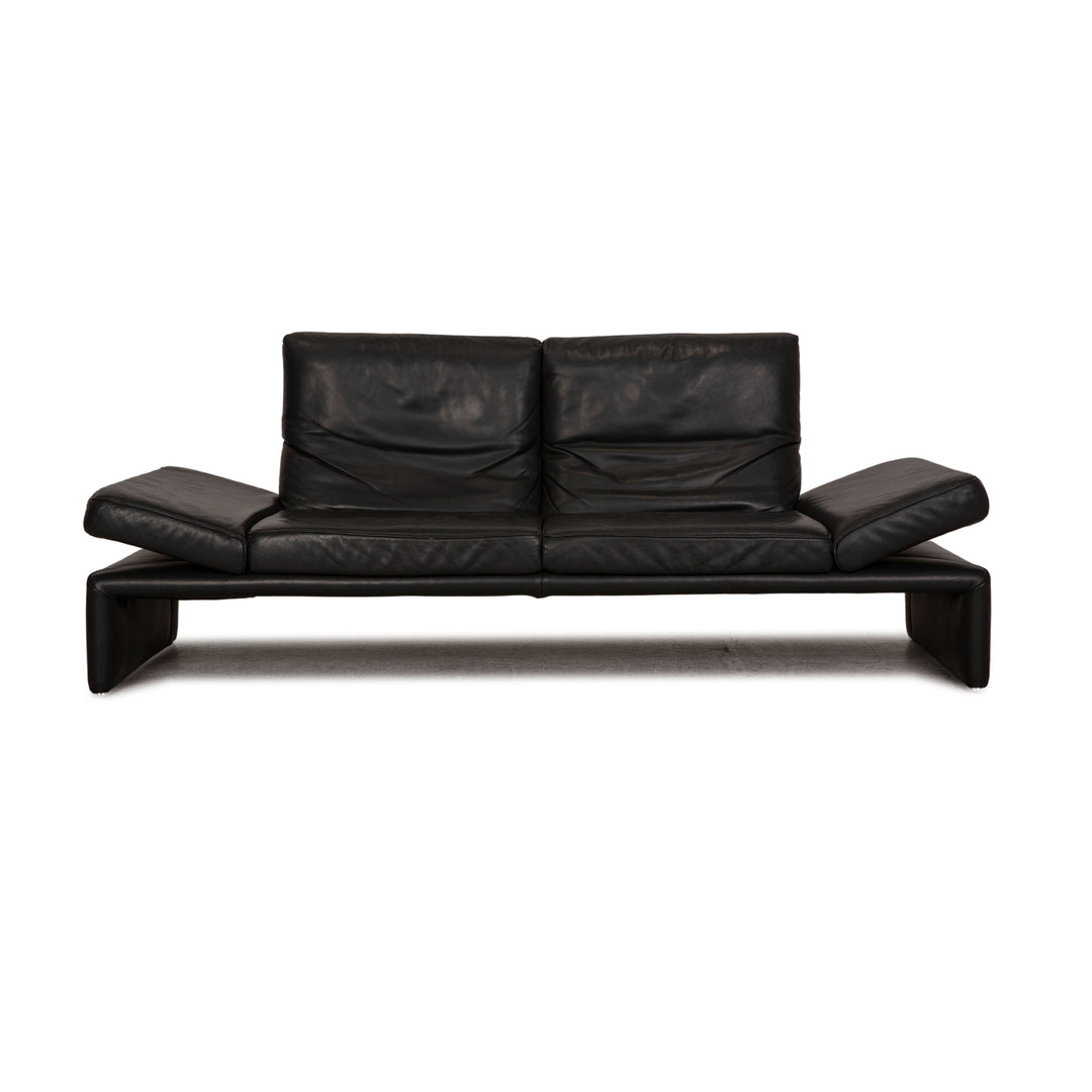 Koinor Raoul Leder Sofa Schwarz Anthrazit Dreisitzer Funktion Relaxfunktion Couch