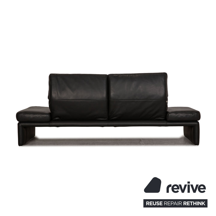 Koinor Raoul Leder Sofa Schwarz Anthrazit Dreisitzer Funktion Relaxfunktion Couch