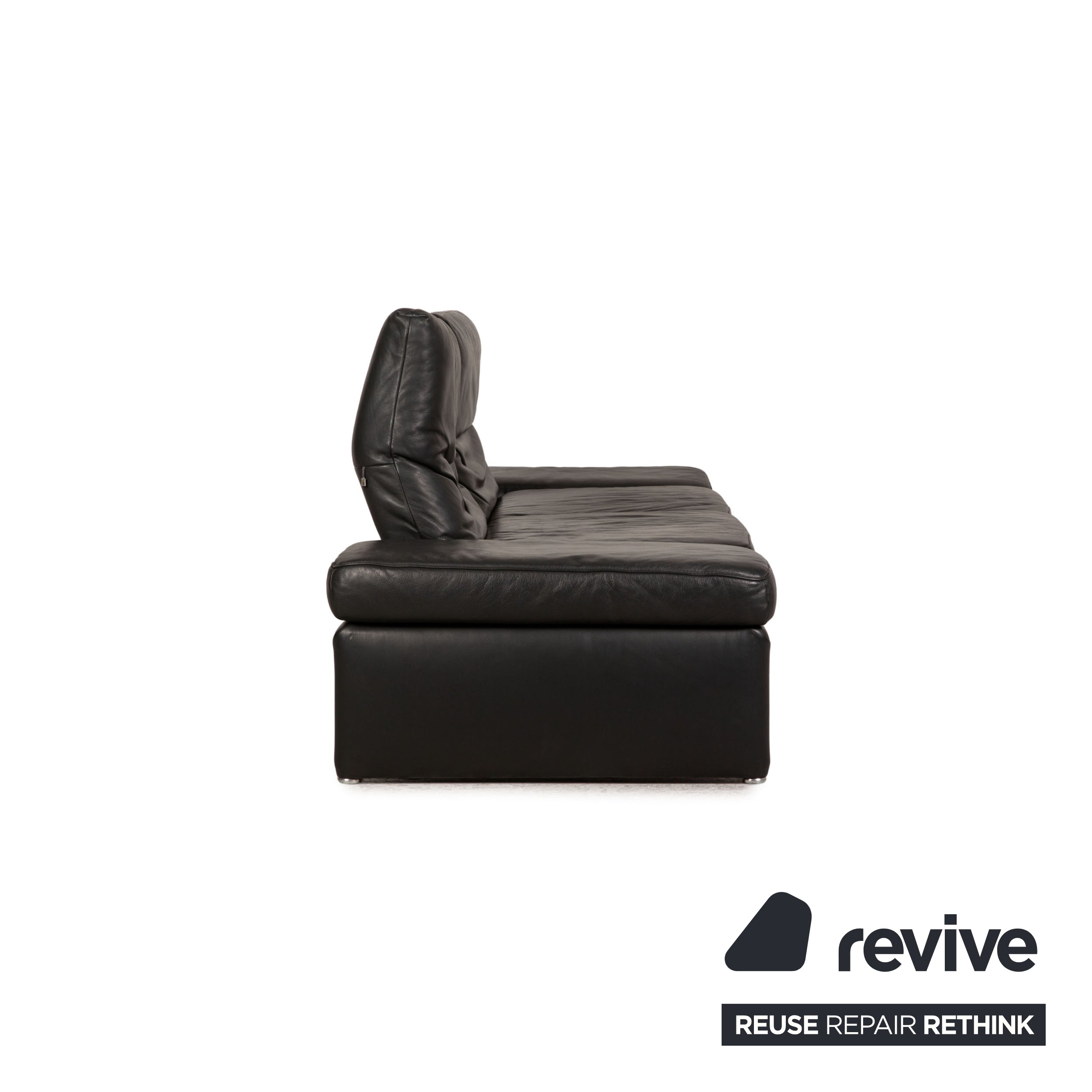 Koinor Raoul Leather Sofa Black Anthracite Three-seater Function Recliner Couch