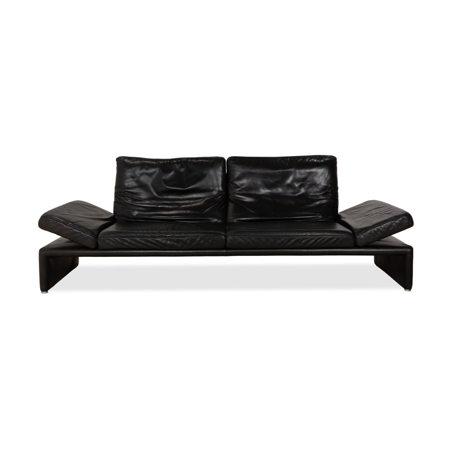 Koinor Raoul Leder Viersitzer Dunkelgrau Anthrazit Schwarz manuelle Funktion Sofa Couch