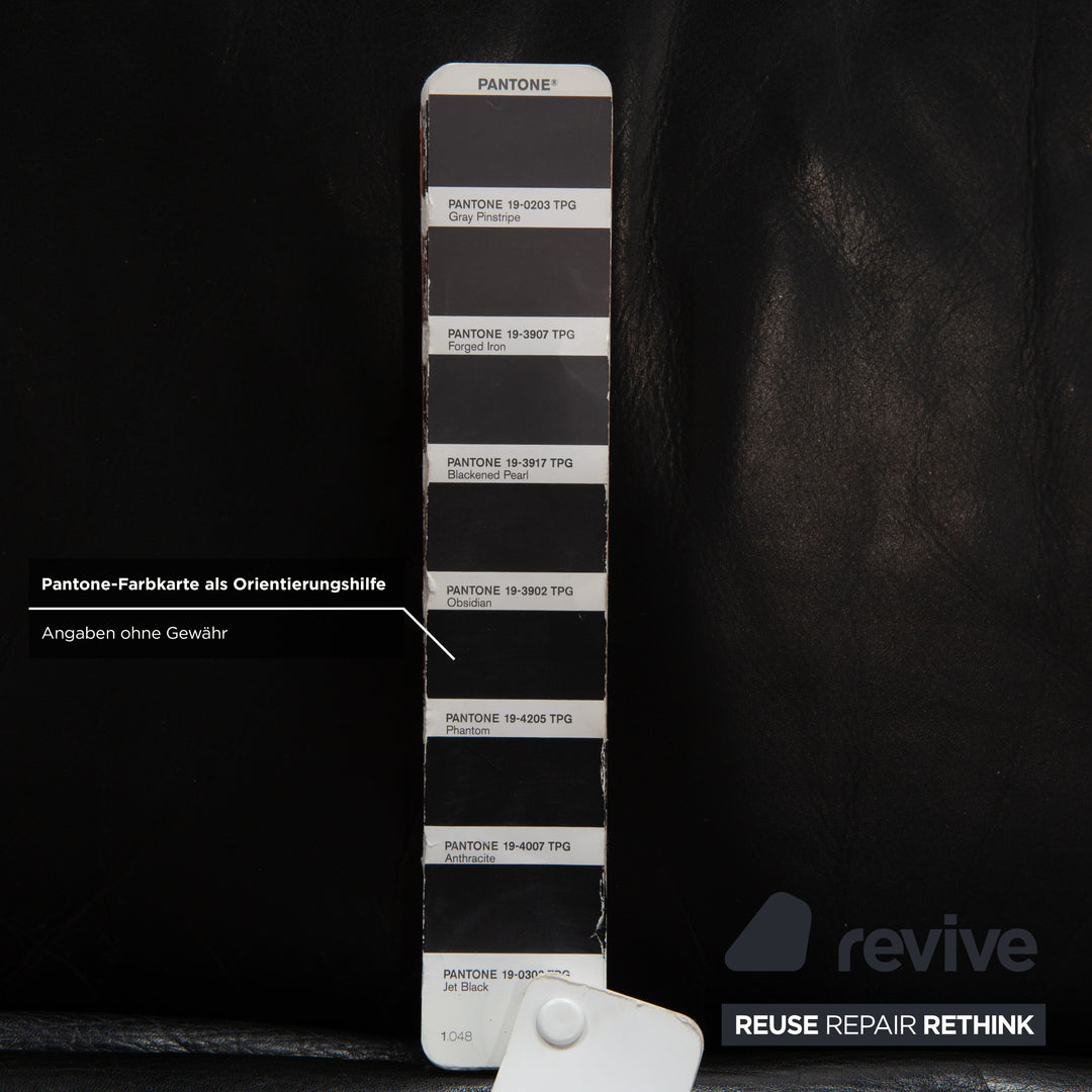 Canapé quatre places Koinor Raoul en cuir gris foncé anthracite et noir, à réglage manuel