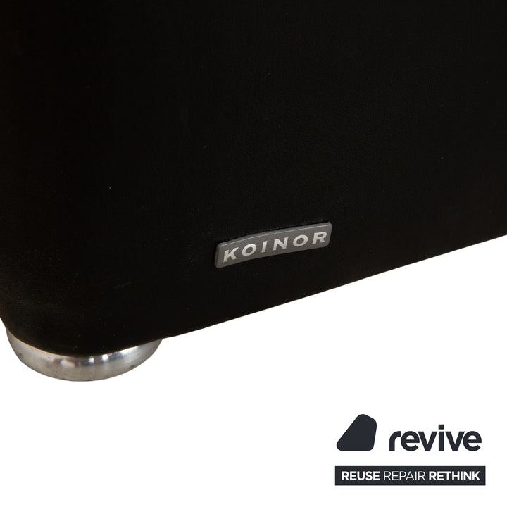 Canapé quatre places Koinor Raoul en cuir gris foncé anthracite et noir, à réglage manuel