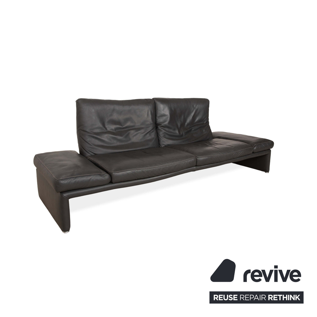 Koinor Raoul Leder Viersitzer Dunkelgrau manuelle Funktion Sofa Couch