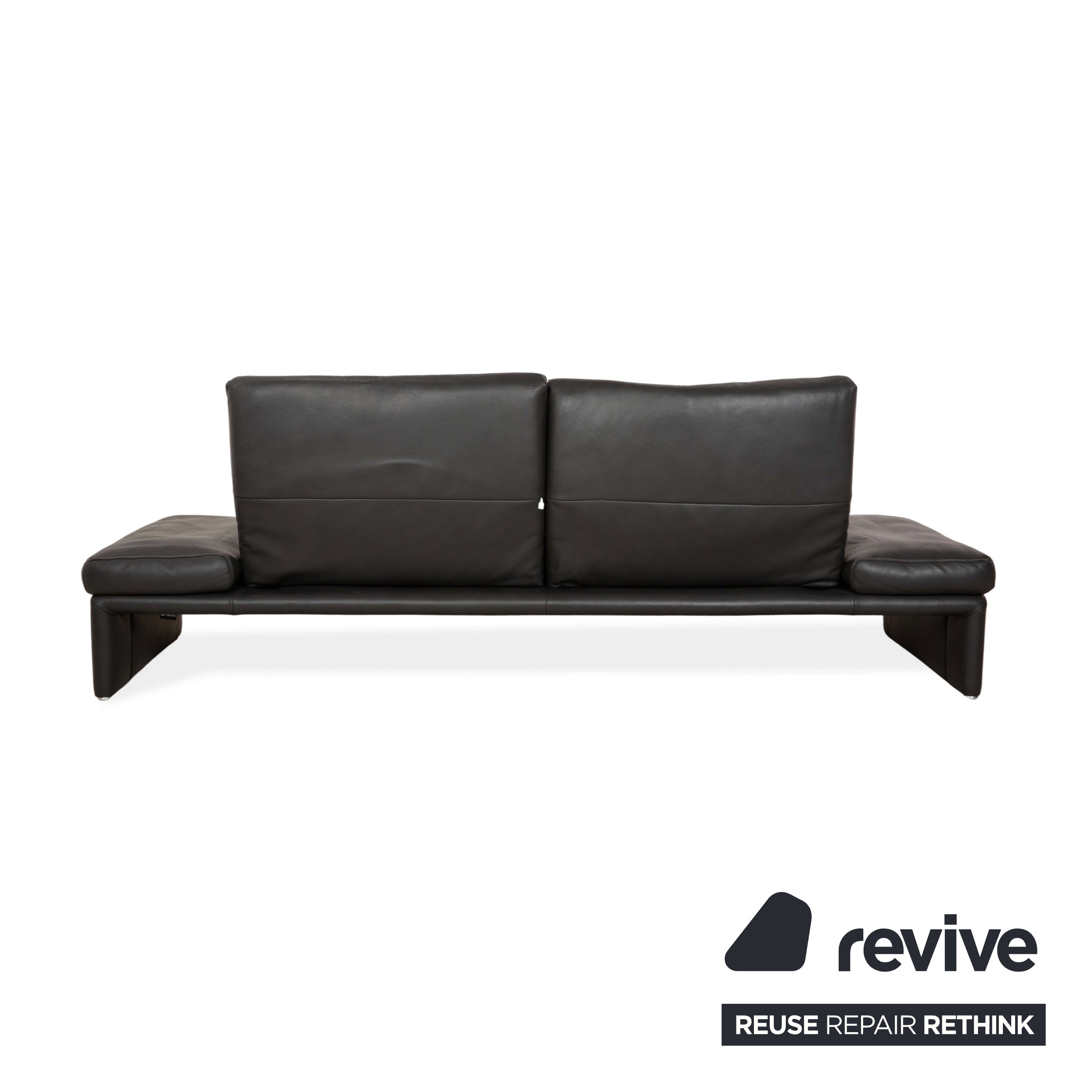 Koinor Raoul Leder Viersitzer Dunkelgrau manuelle Funktion Sofa Couch