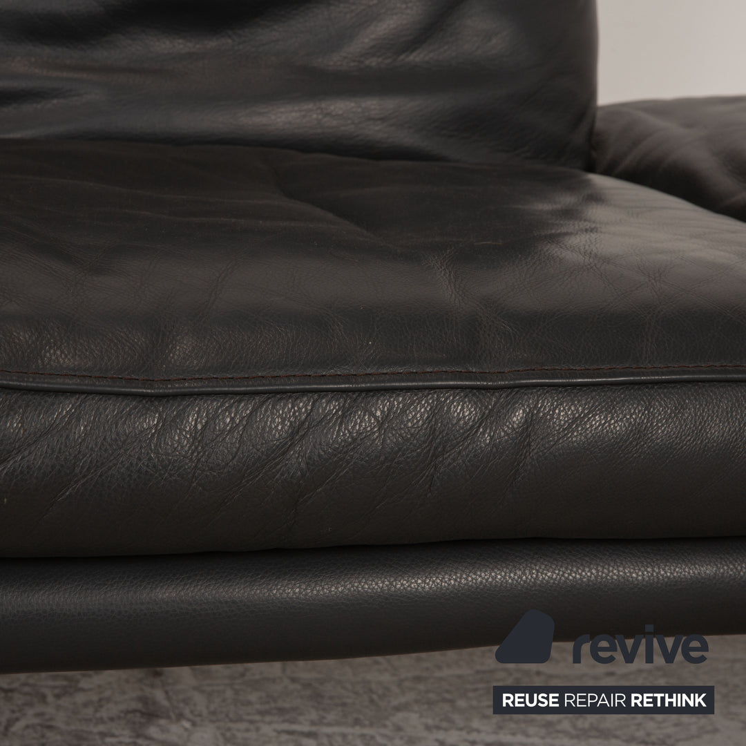 Koinor Raoul Canapé 2 Places en Cuir Anthracite Fonction Canapé