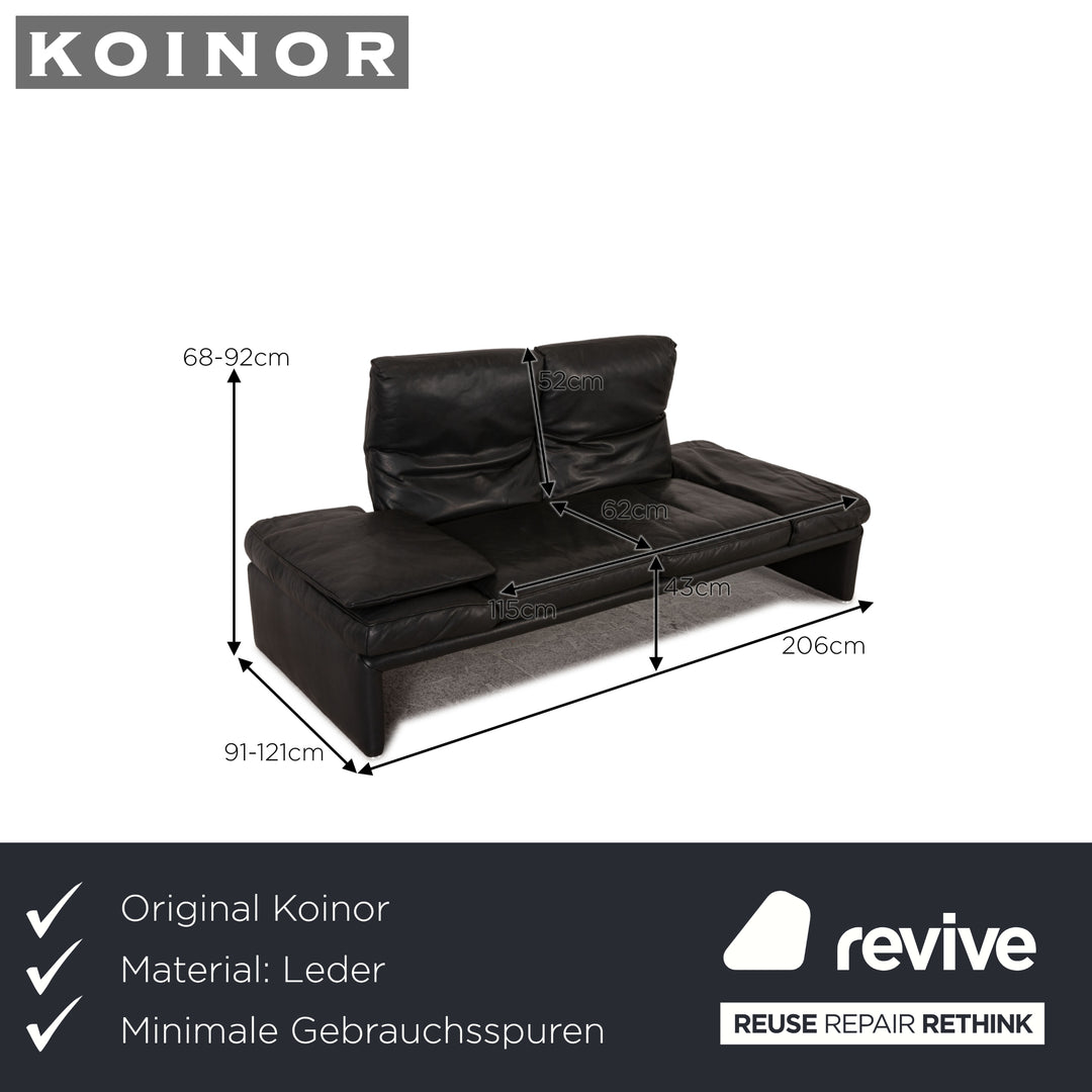 Koinor Raoul Canapé 2 Places en Cuir Anthracite Fonction Canapé