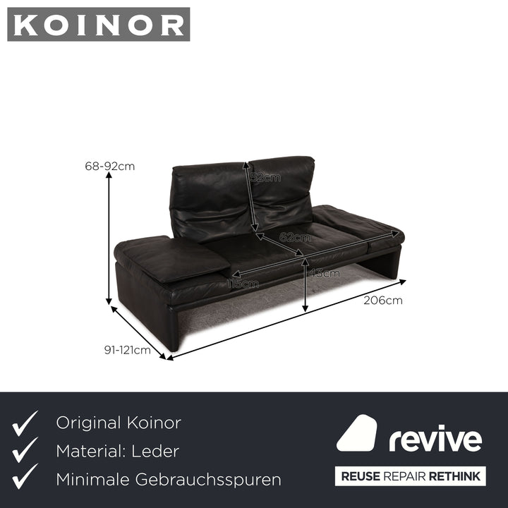 Koinor Raoul Canapé 2 Places en Cuir Anthracite Fonction Canapé