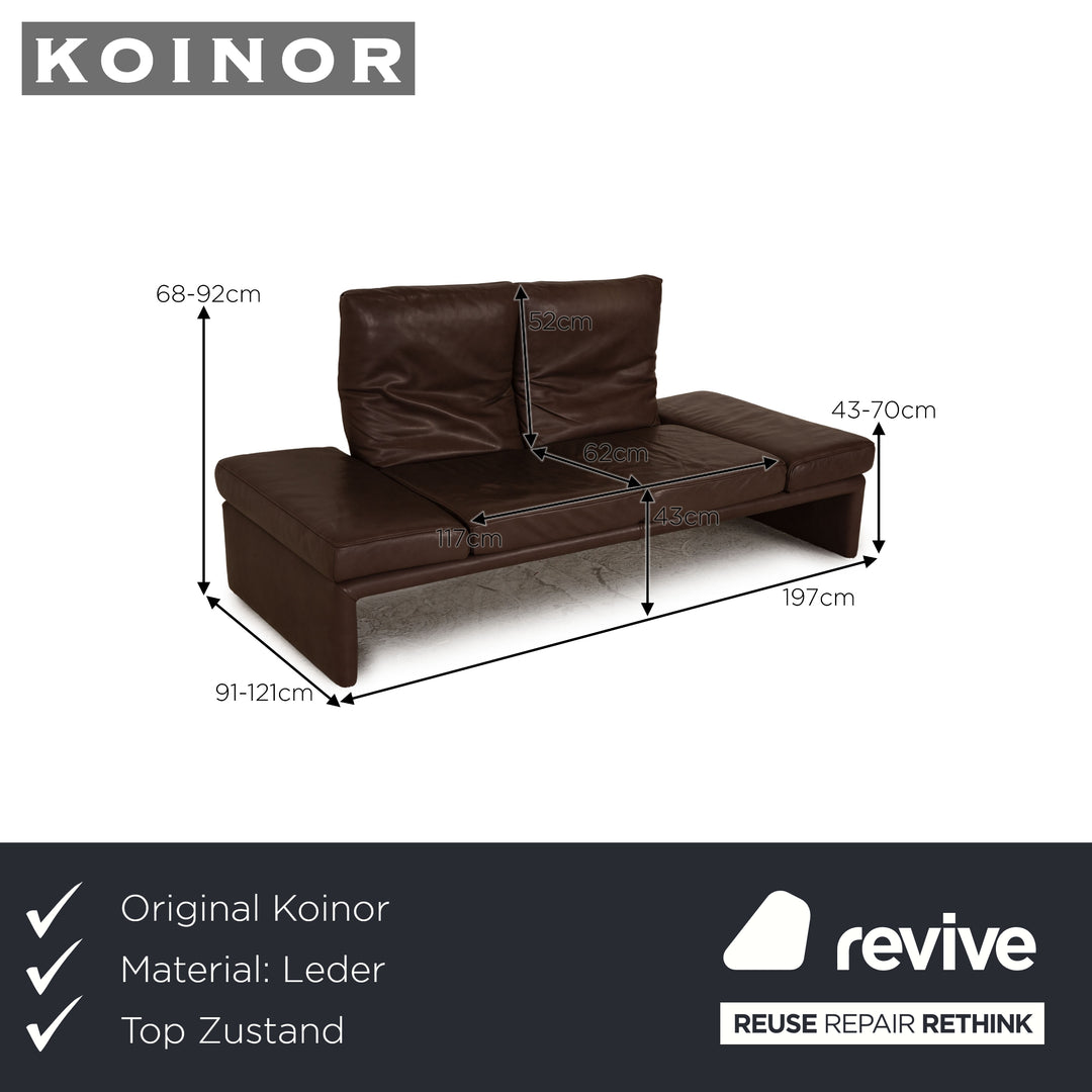 Koinor Raoul Leder Zweisitzer Braun Sofa Couch Funktion