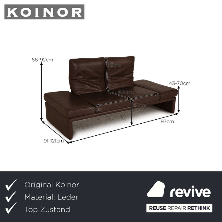 Koinor Raoul Leder Zweisitzer Braun Sofa Couch Funktion