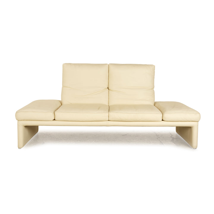 Koinor Raoul Leather Two Seater Cream Manual Function Sofa Couch