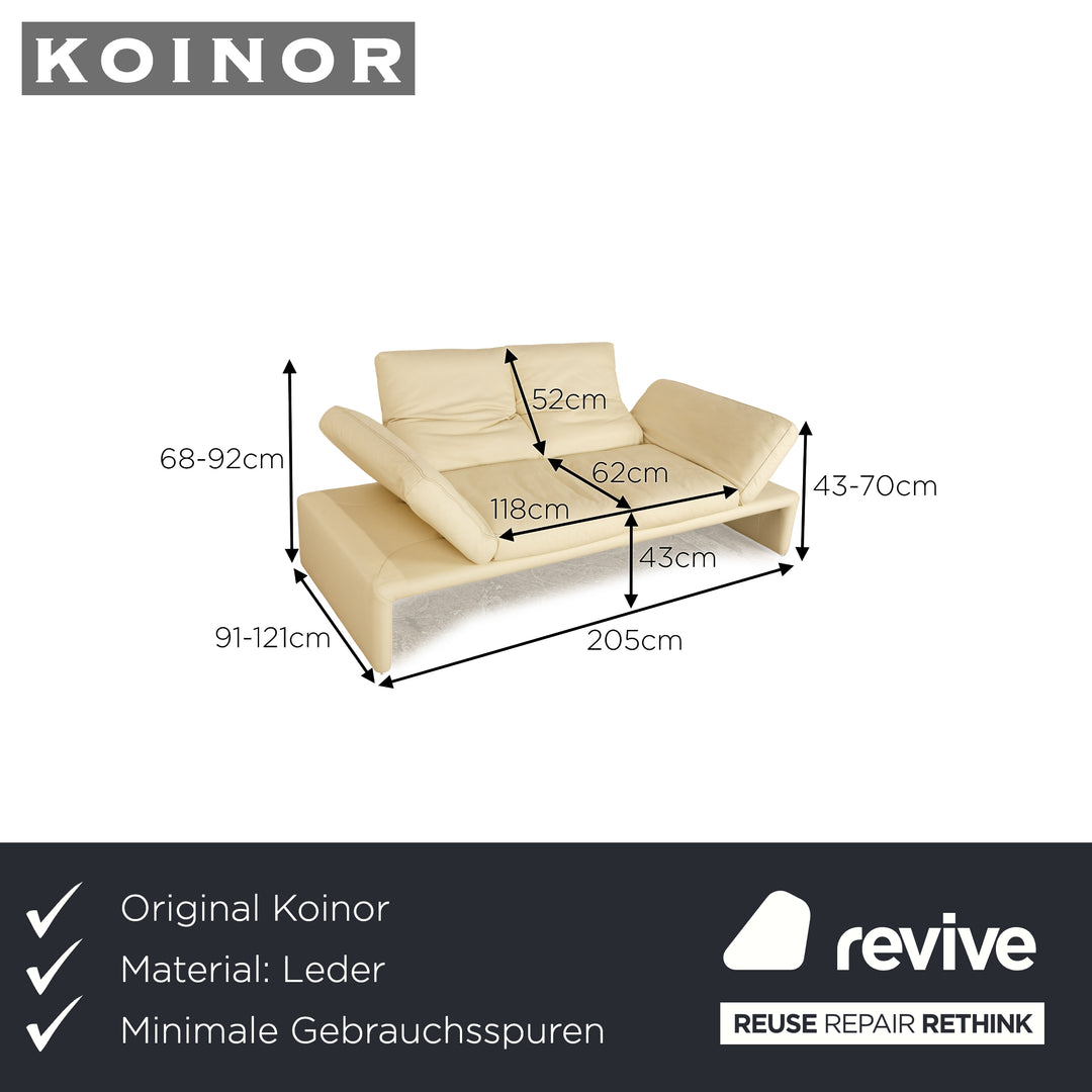 Koinor Raoul Leder Zweisitzer Creme manuelle Funktion Sofa Couch