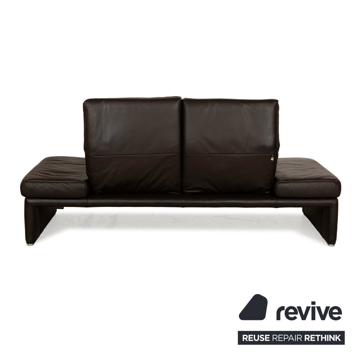 Koinor Raoul Leather Two-Seater Dark Brown Manual Function Sofa Couch