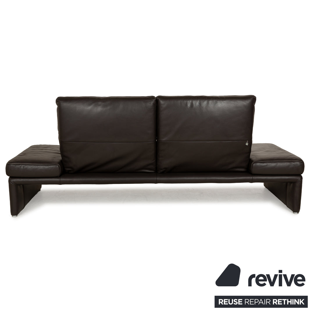Koinor Raoul Leather Two-Seater Dark Brown Manual Function Sofa Couch