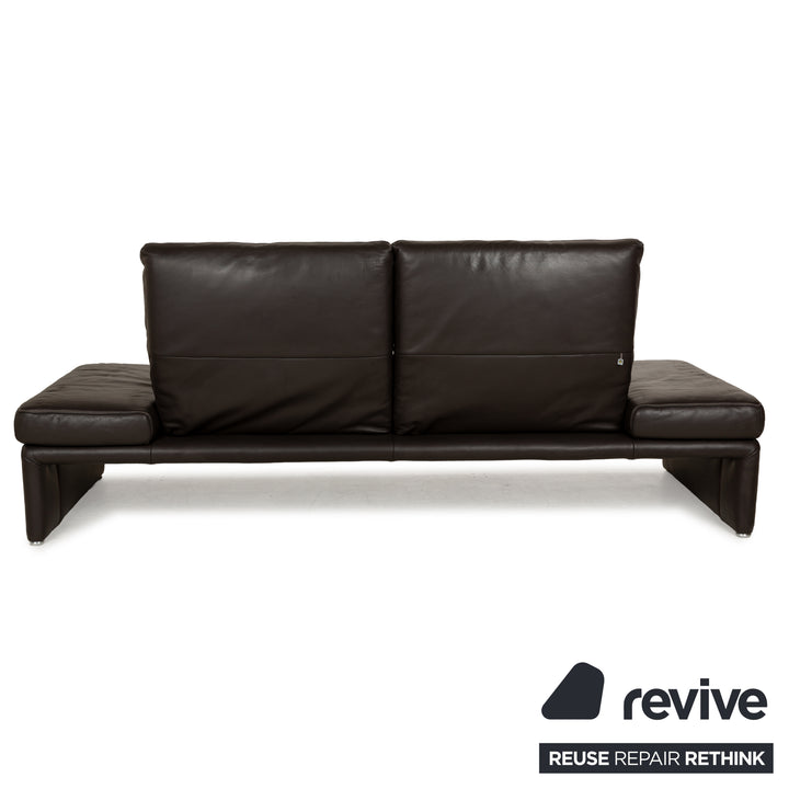 Koinor Raoul Leather Two-Seater Dark Brown Manual Function Sofa Couch