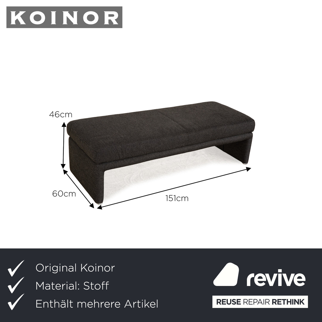 Koinor Raoul ensemble de canapé en tissu gris tabouret trois places à fonction manuelle