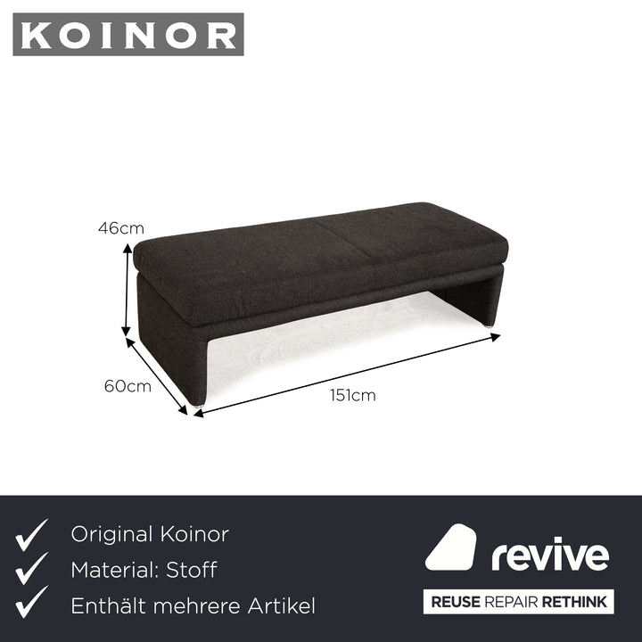 Koinor Raoul ensemble de canapé en tissu gris tabouret trois places à fonction manuelle