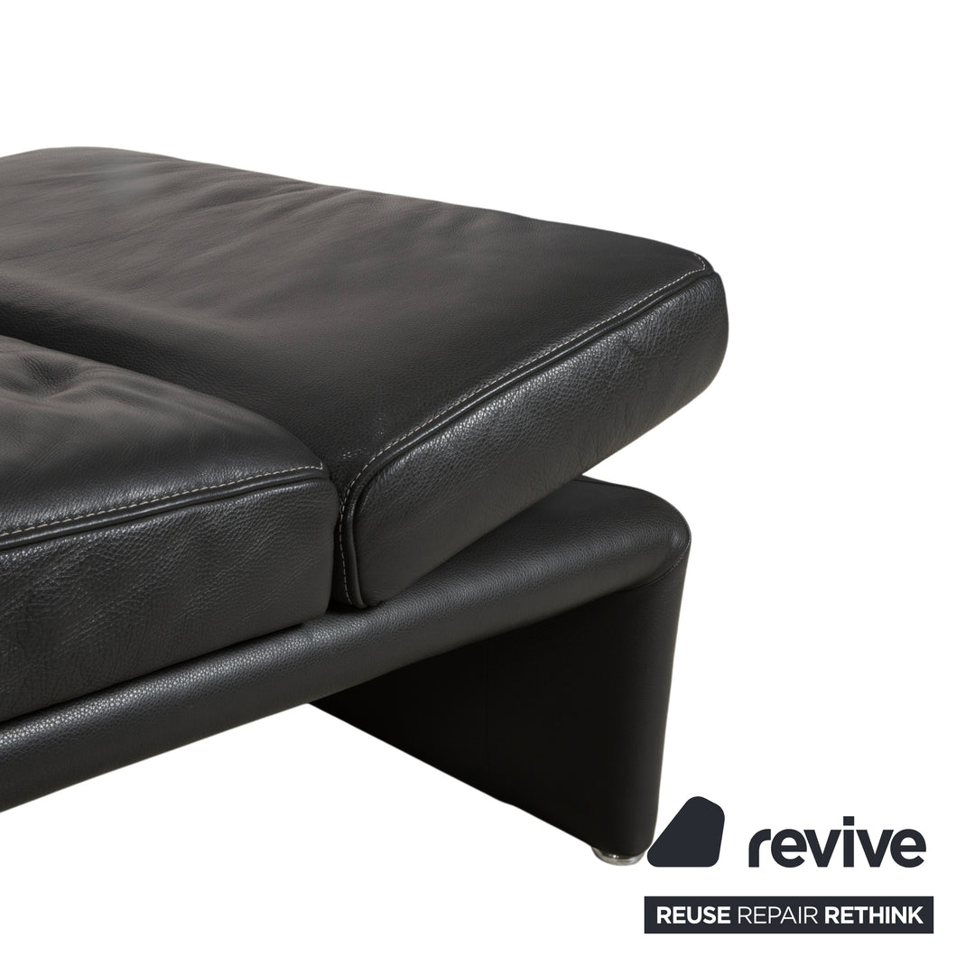 Koinor Raoul Two-seater Leather Sofa Grey Manual Function Couch