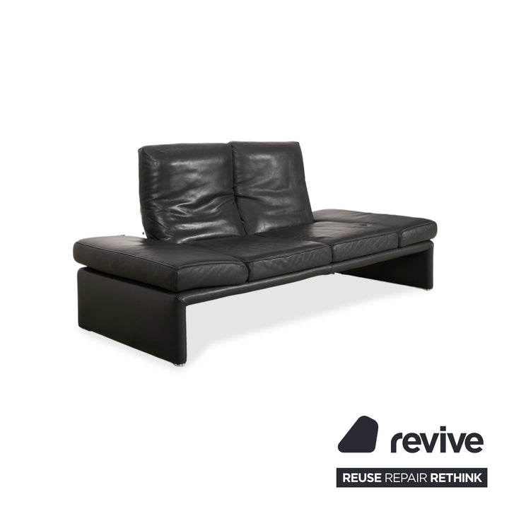 Koinor Raoul Two-seater Leather Sofa Grey Manual Function Couch