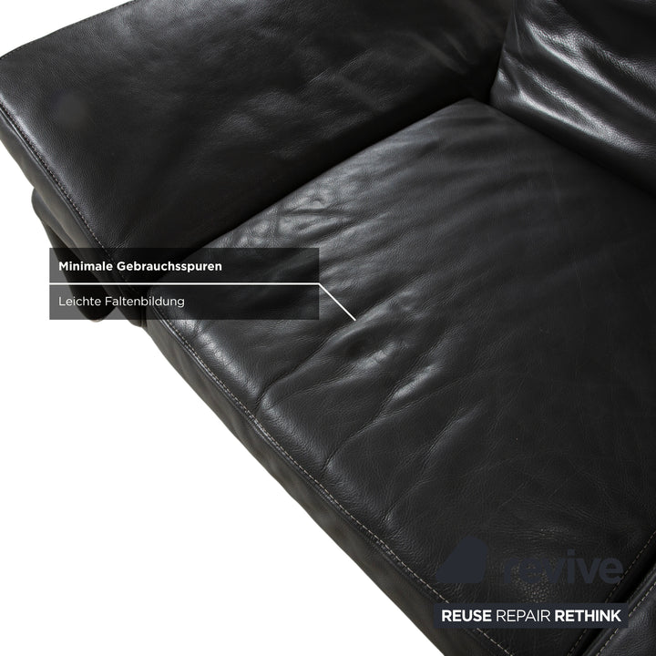 Koinor Raoul Two-seater Leather Sofa Grey Manual Function Couch