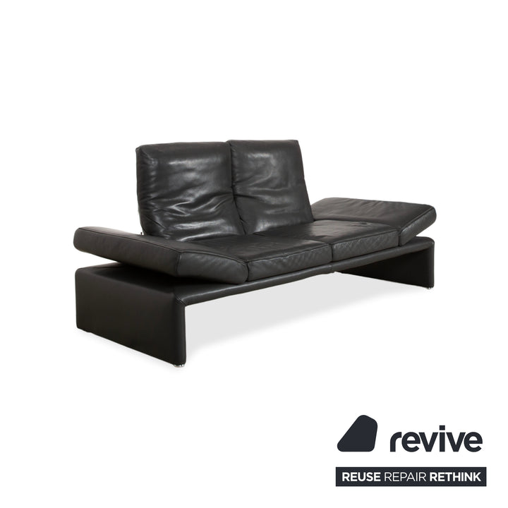 Koinor Raoul Two-seater Leather Sofa Grey Manual Function Couch