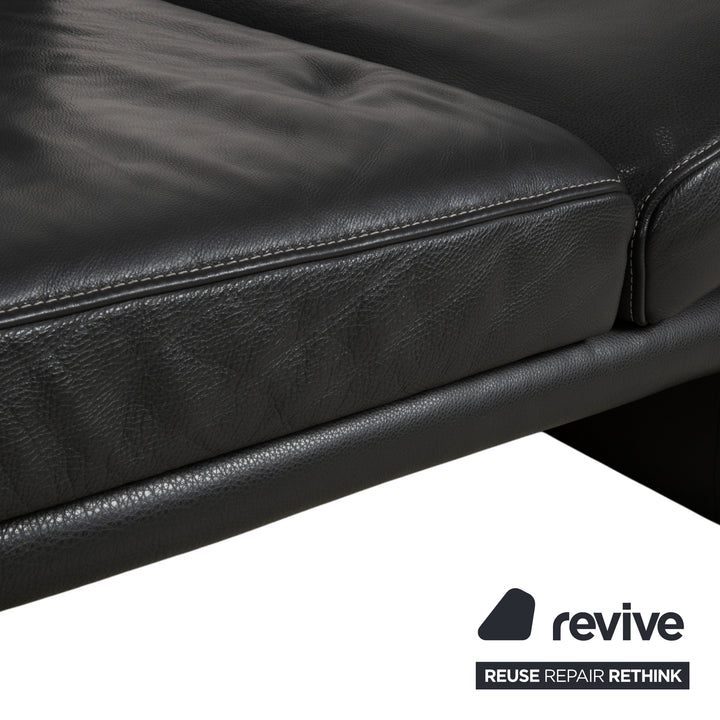Koinor Raoul Two-seater Leather Sofa Grey Manual Function Couch