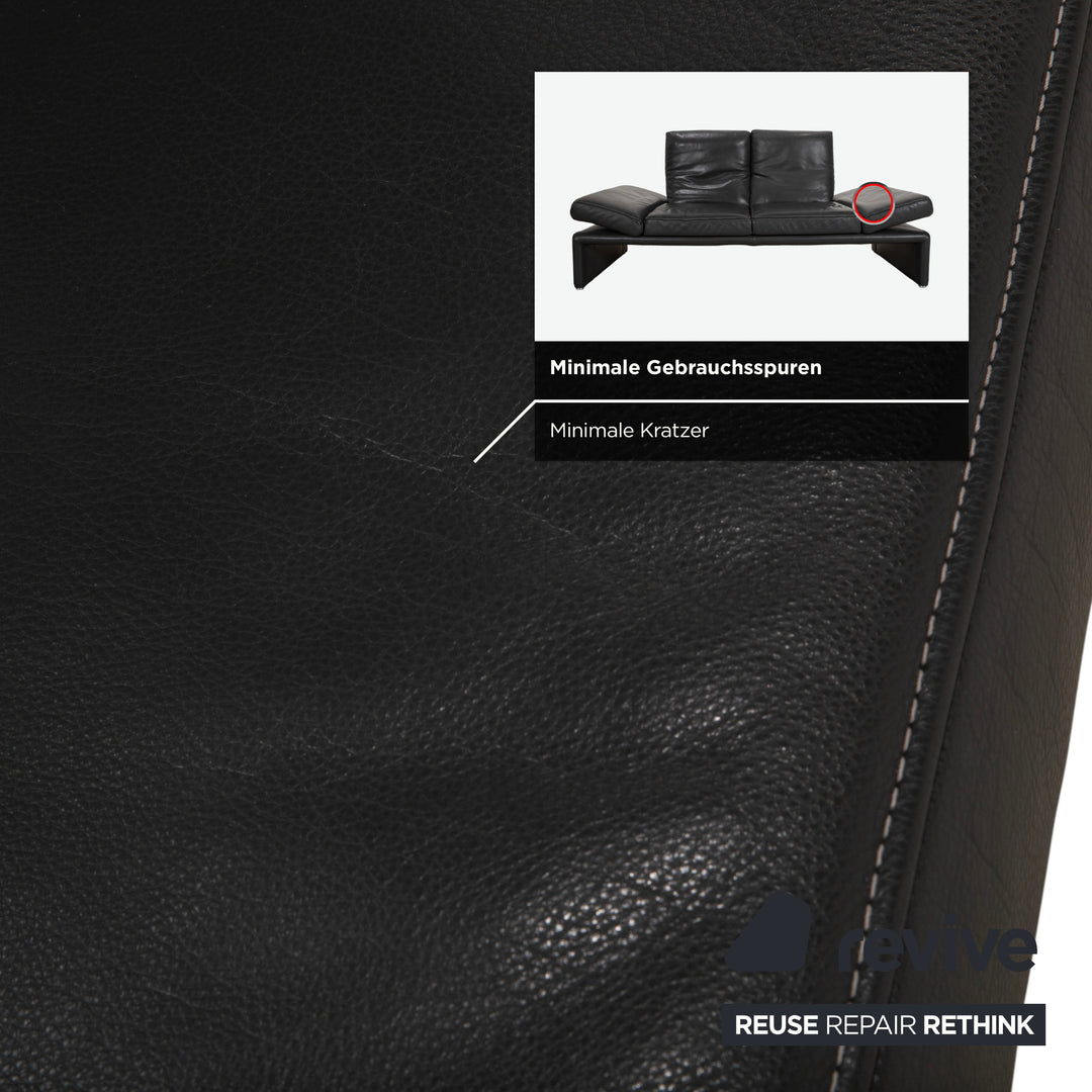 Koinor Raoul Two-seater Leather Sofa Grey Manual Function Couch