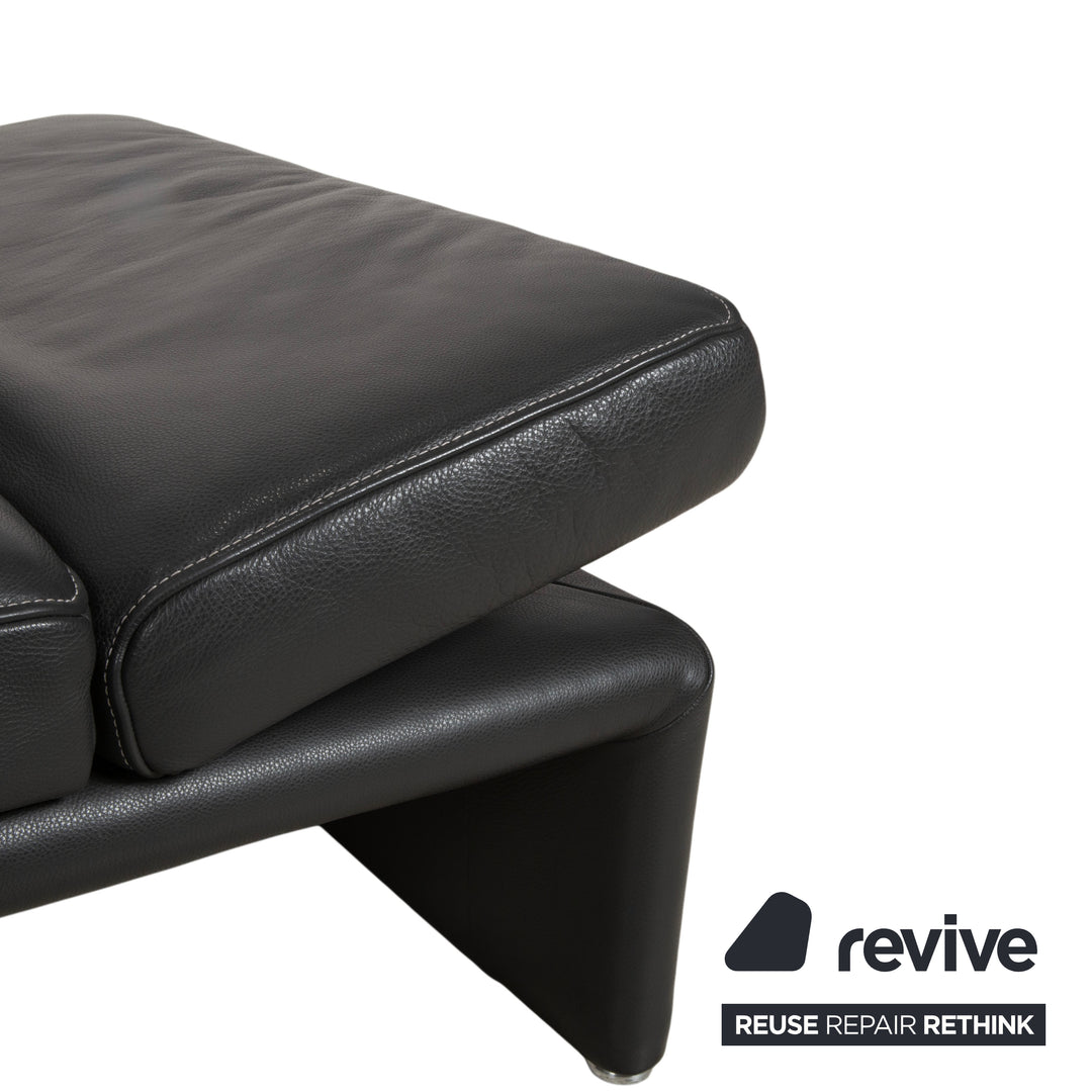 Koinor Raoul Two-seater Leather Sofa Grey Manual Function Couch
