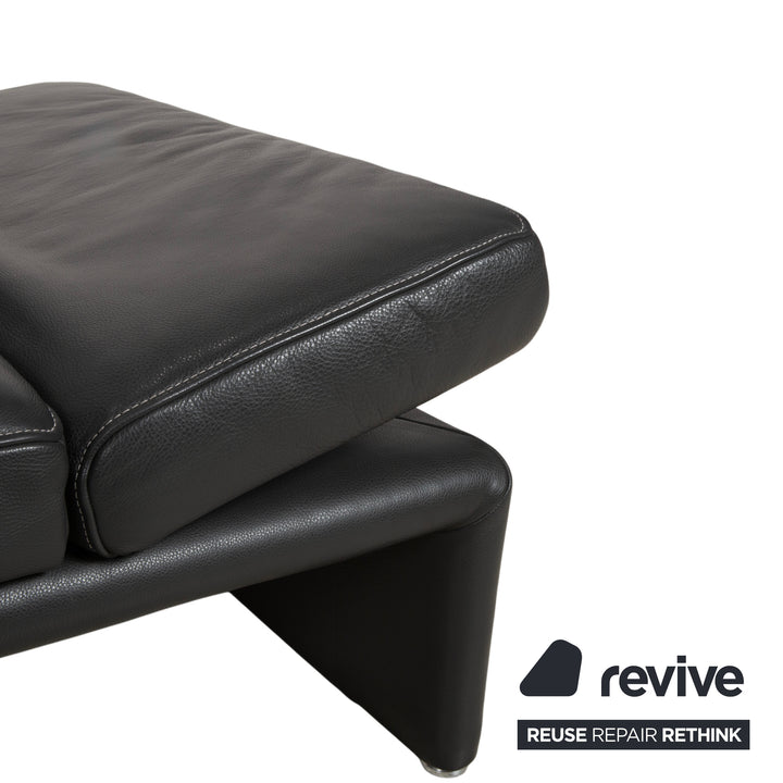 Koinor Raoul Two-seater Leather Sofa Grey Manual Function Couch